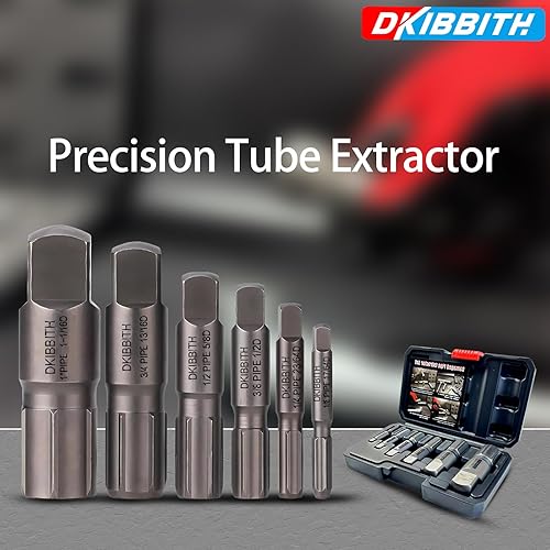 Miniatura 7 de Juego de extractor de tuberías, 6 piezas de extractores de tubos rotos de acero resistente para quitar tubos roscados dañados y accesorios de 18