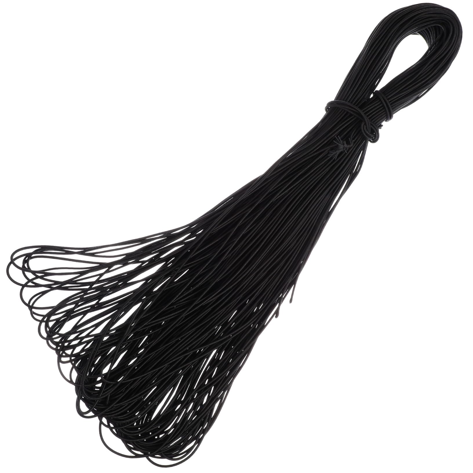 Cordón Elástico Redondo Negro 2,5 Mm para Manualidades DIY 100 M de Cinta Elástica Flexible para Costura, Confección y Decoración Tutoriales Artesanales