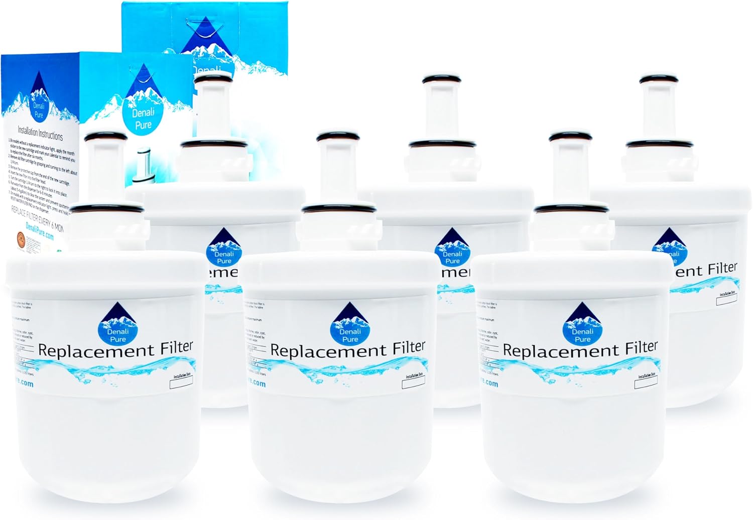 6-Pack Replacement for Samsung RS2578SH Refrigerator Water Filter - Compatible with Samsung DA29-00003G, Samsung DA29-00003B, Samsung DA29-00003A Fridge Water Filter Cartridge