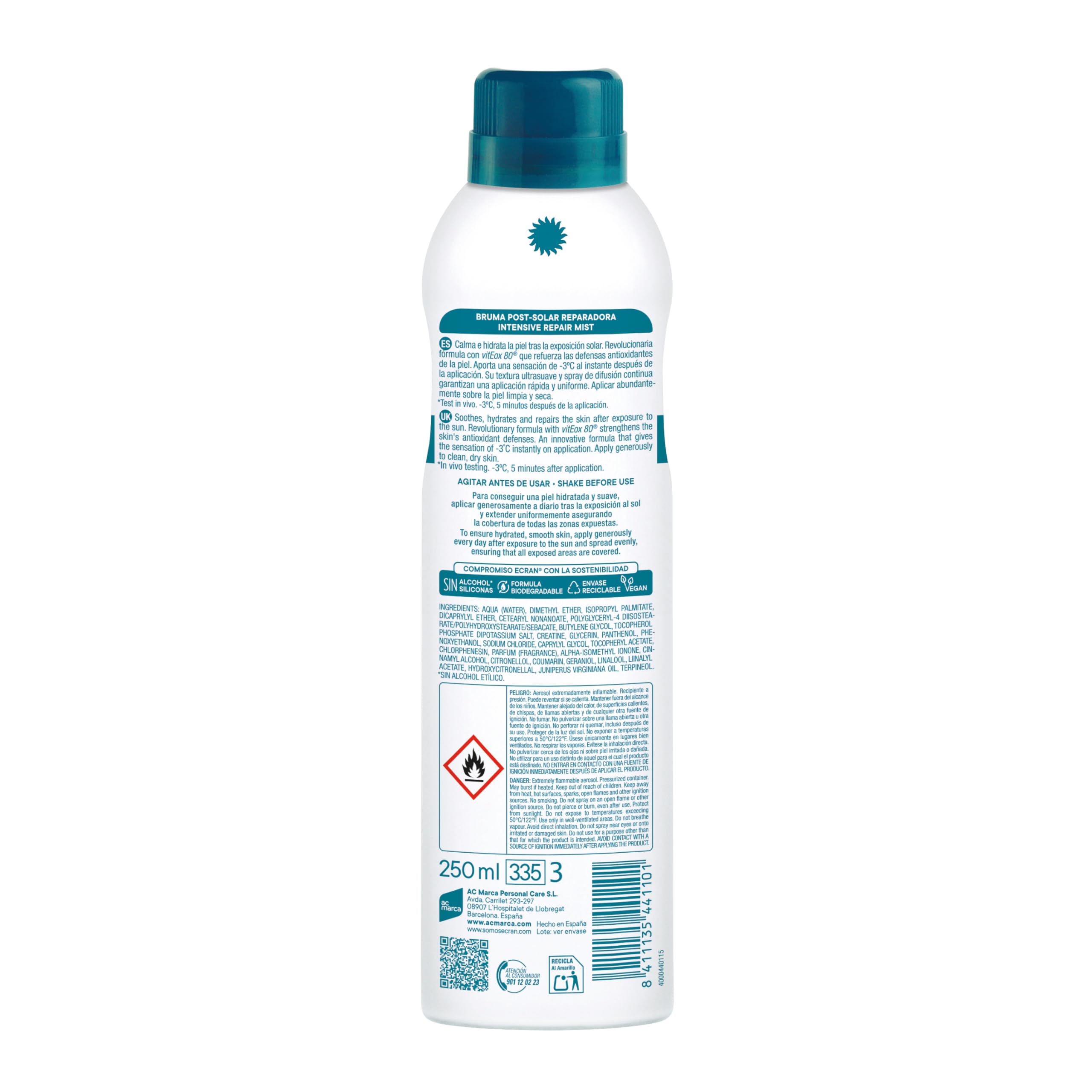 Ecran Aftersun Spray Reparador Intensivo 250 Ml Cura della persona e salute