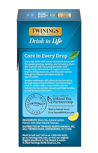 Miniatura 5 de Twinings NUEVO Té helado negro limón, 72 bolsas de té deliciosamente sin azúcar, hace 18 jarras o 144 porciones, con cafeína, 72 unidades (paquete