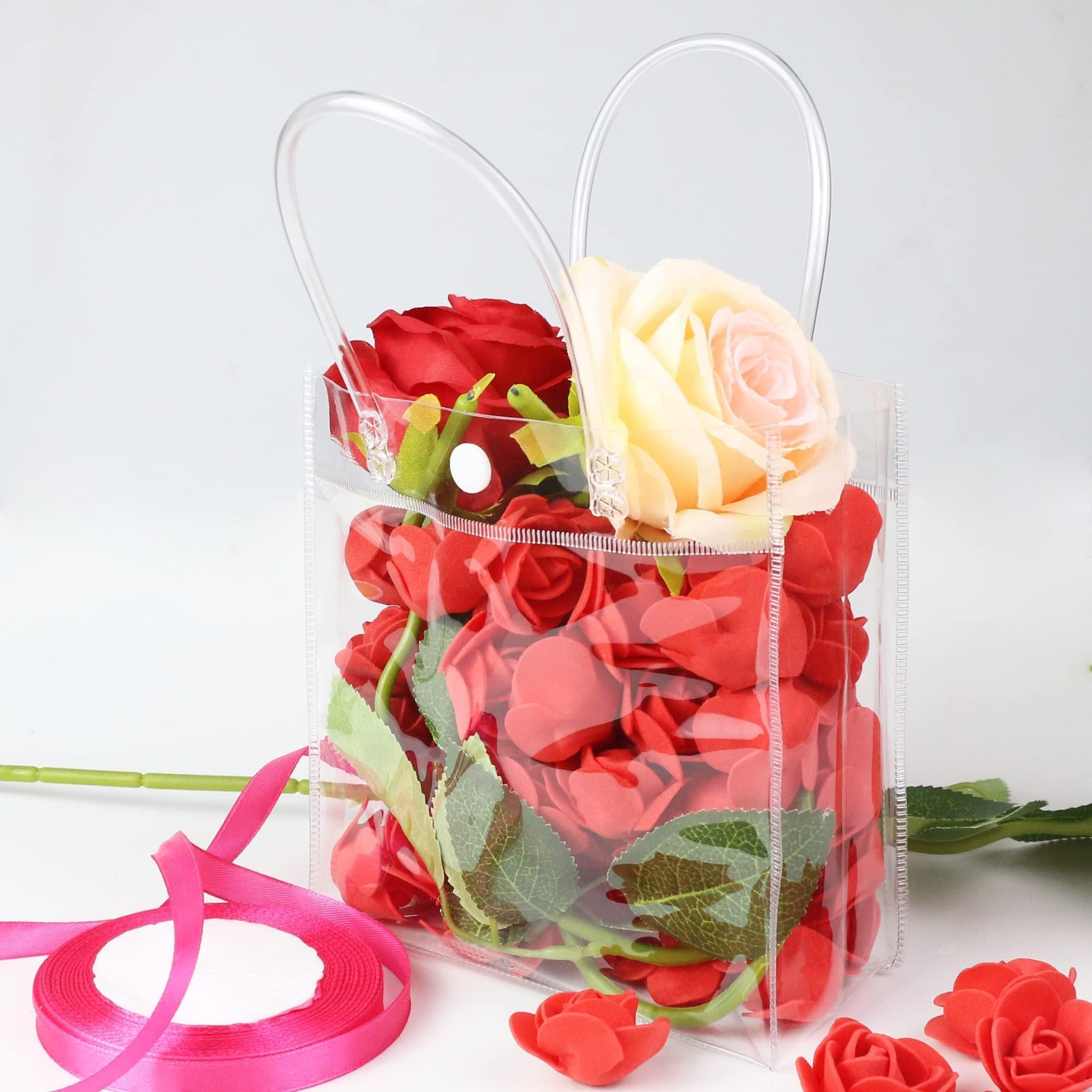 BadenBach 36 Sacchetti Regalo Trasparenti Con Manici – PVC Riutilizzabile 16x15x7 Cm Per Feste E Matrimoni - 6