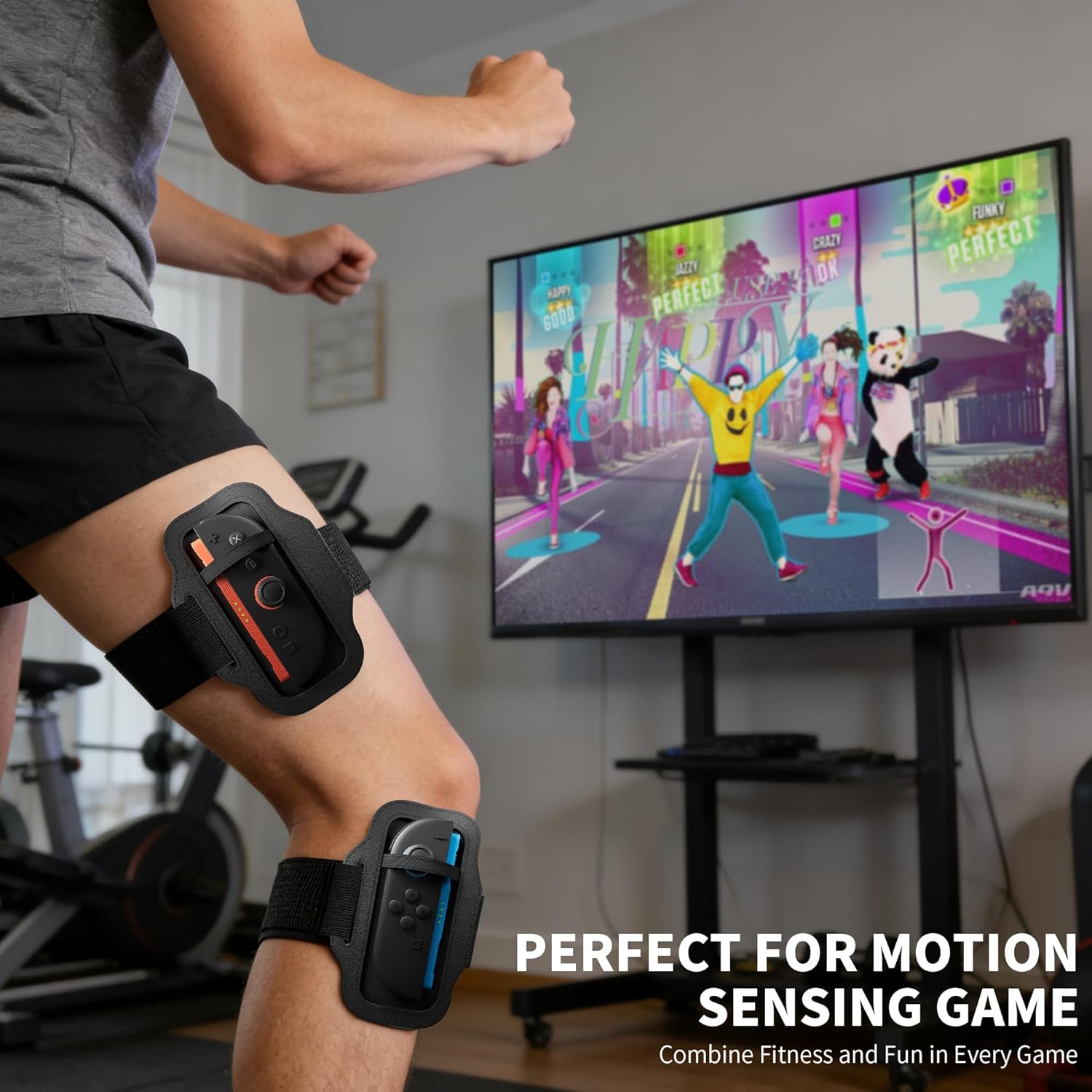 RHOTALL 2 Pack Leg Strap for Nintendo Switch/OLED/ 2 joycon Controller,Adjustable Leg Strap Game Accessories Compatible with Switch Sports Play Soccer/Ring Fit Adventure,Two Size for Adults & Children - Image 6