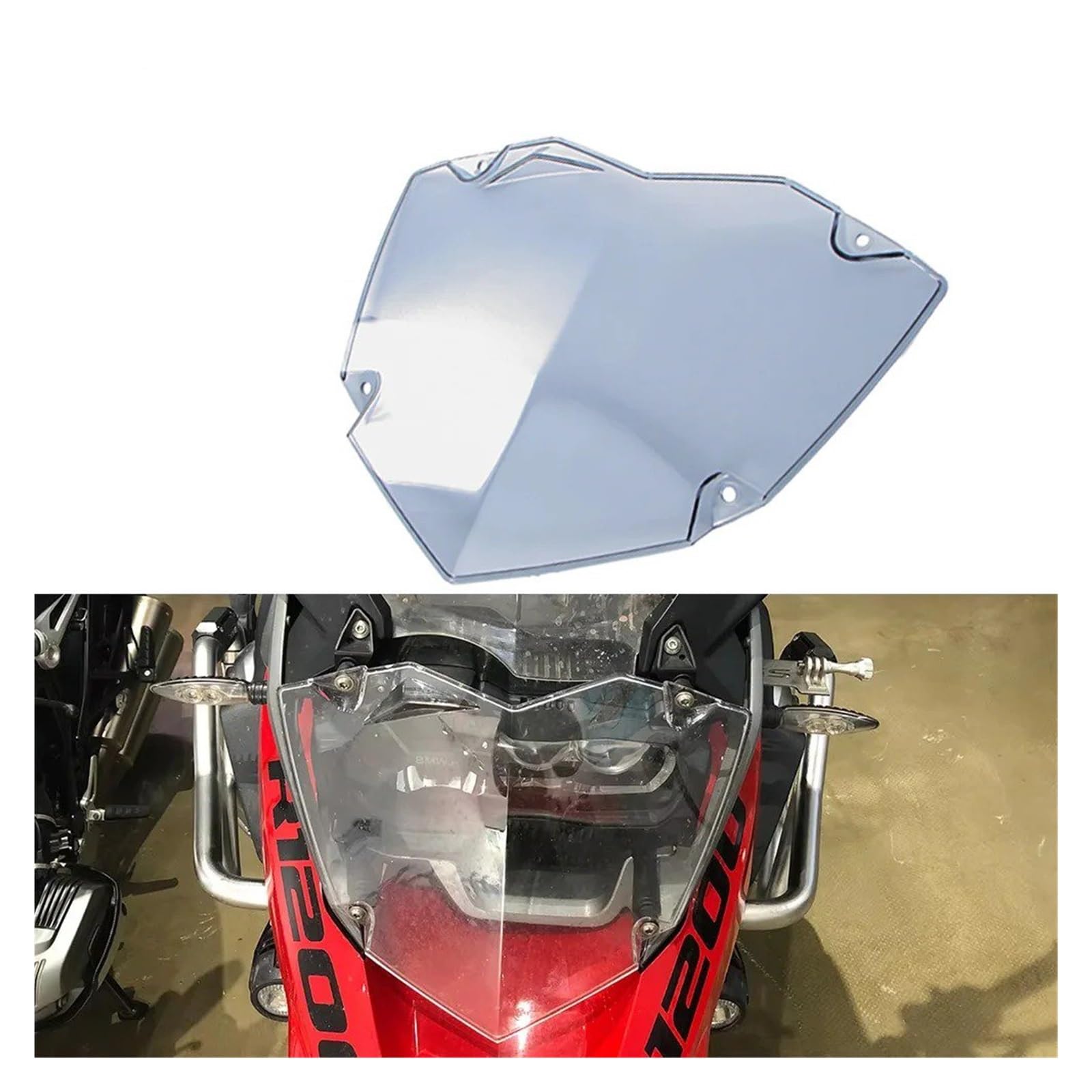 Faros Moto Cubiertas Para BMW R1250GS R 1250 GS R 1250GS Para Adventure 2019-2023 Protector De Faros Delanteros protectora faros motocicleta(Smoke with sticker)