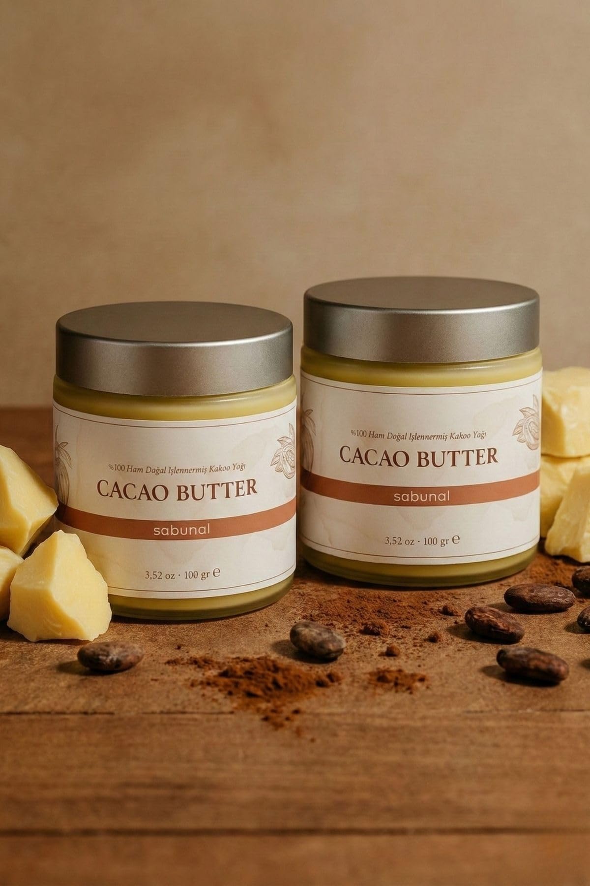 Kakao Yağı Soğuk Sıkım Ham İşlenmemiş 1. Sınıf Kalite%100 Raw Virgin Cacao Butter 100 gr 2 Adet