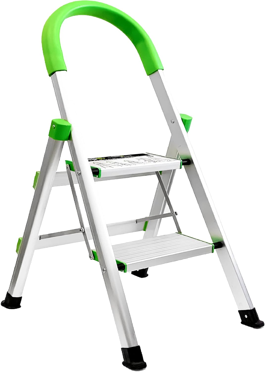 StepIt 2 Step Ladder - Portable Folding Aluminium Two Step Ladder with ...