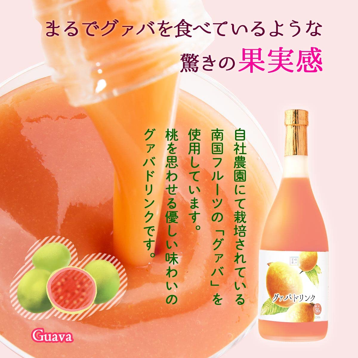 宮崎果汁 グァバドリンク3本セット(GGG) 720ml×3