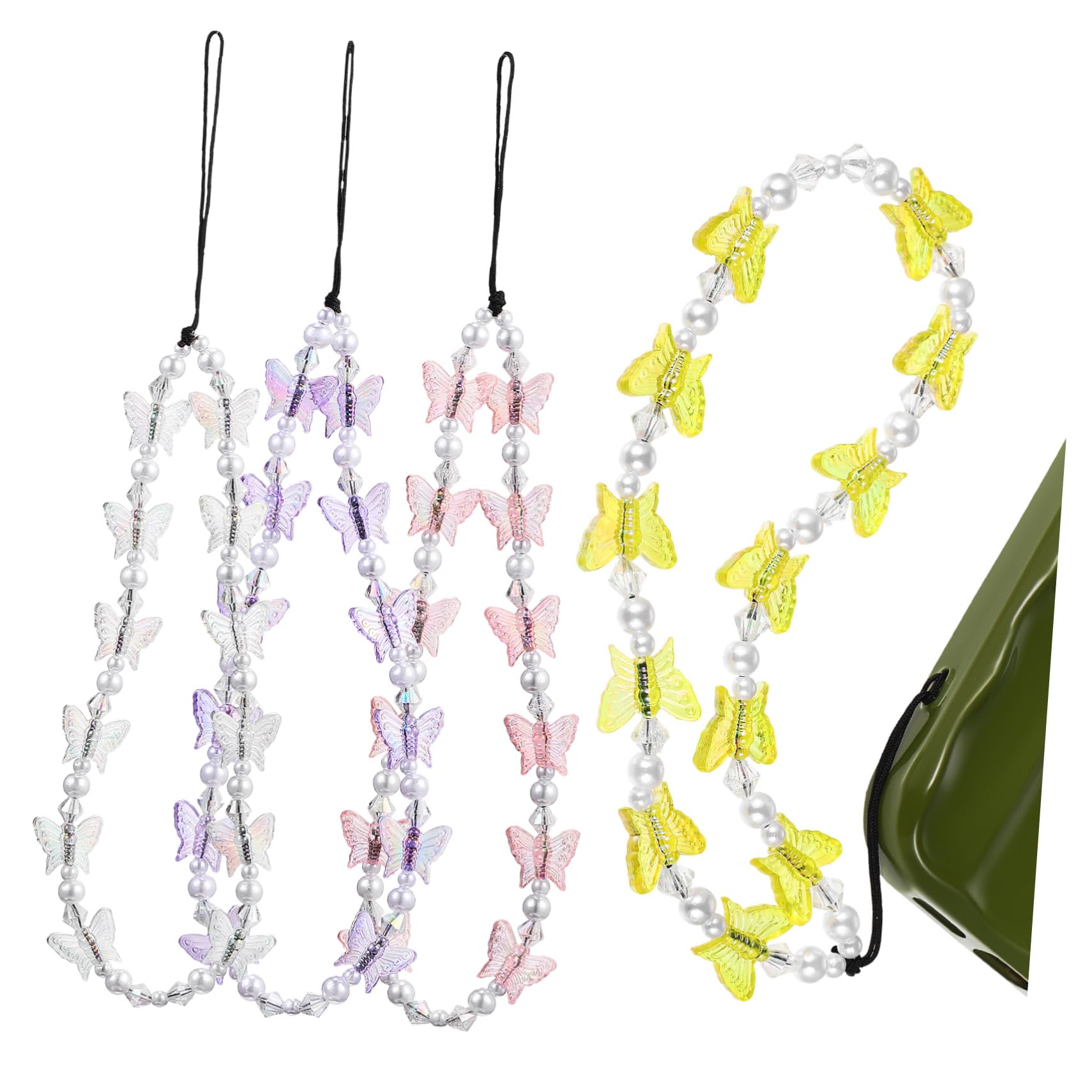 5 Series Cordón Para Teléfono Móvil Abalorios Pulsera Para Decorar Móvil Mochila Y Llaves 4 Piezas X 5