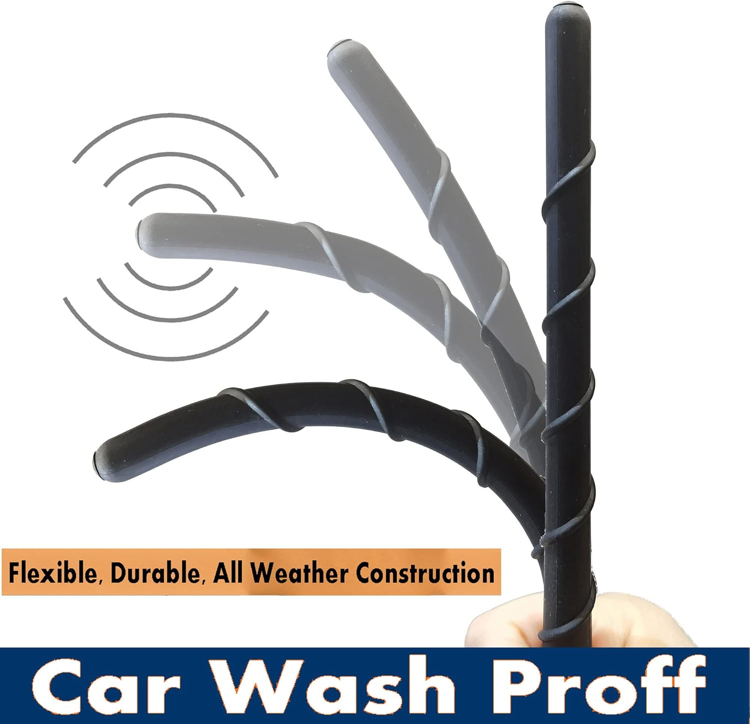2 Pcs Antenna for Harley Davidson (1998-2023), 7 Inch Flexible Spiral Rubber Antenna Replacement Mast