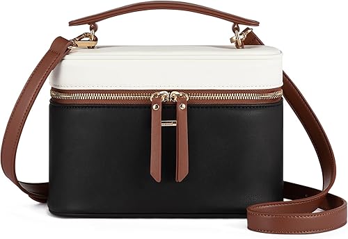 LOVEVOOK - Bolso bandolera para mujer, con asa superior y pequeño bolso de hombro de cuero PU, bolso de mano con solapa para damas