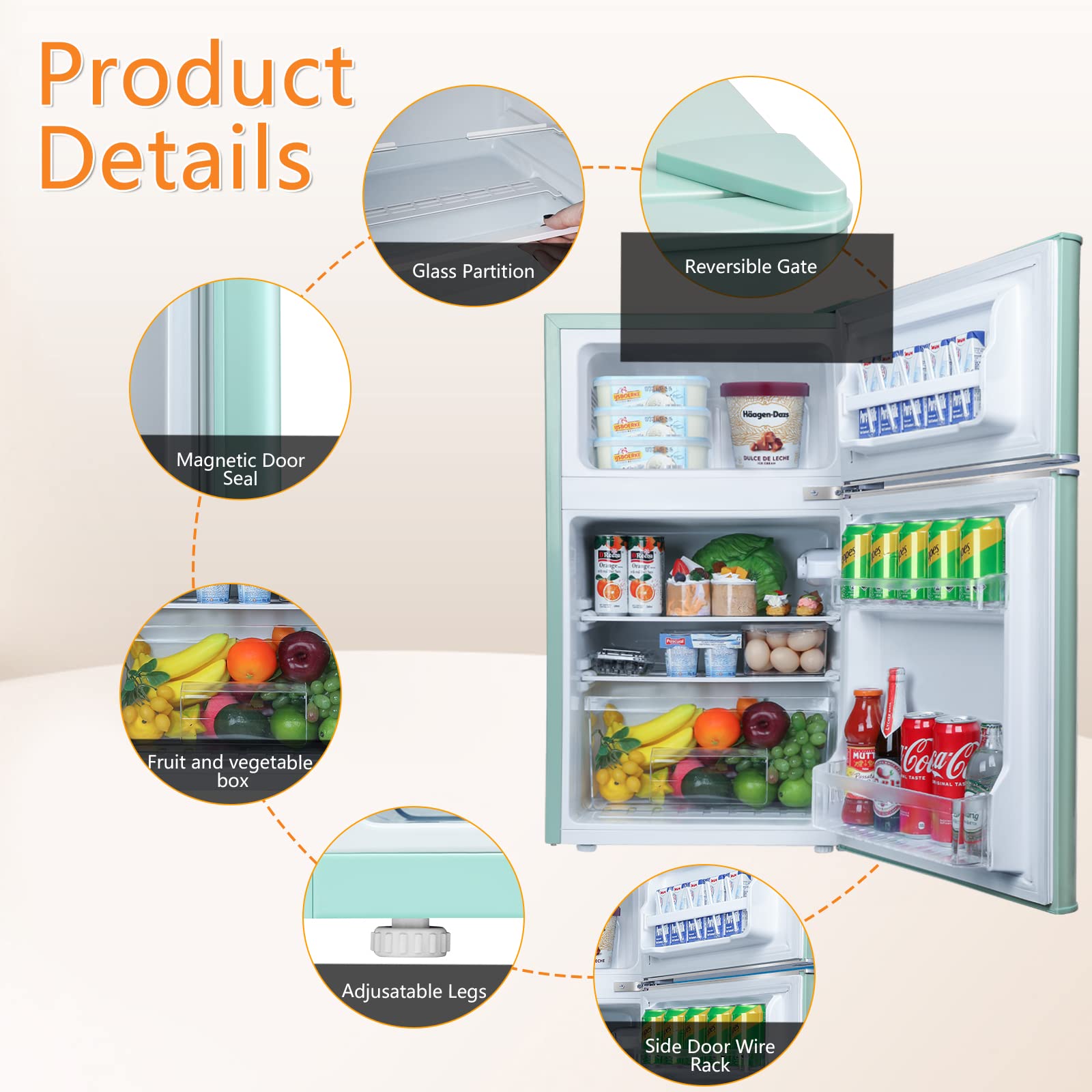 Buy Antarctic Star Mini Refrigerator 3.1Cu.Ft Compact Fridge 115 Volt