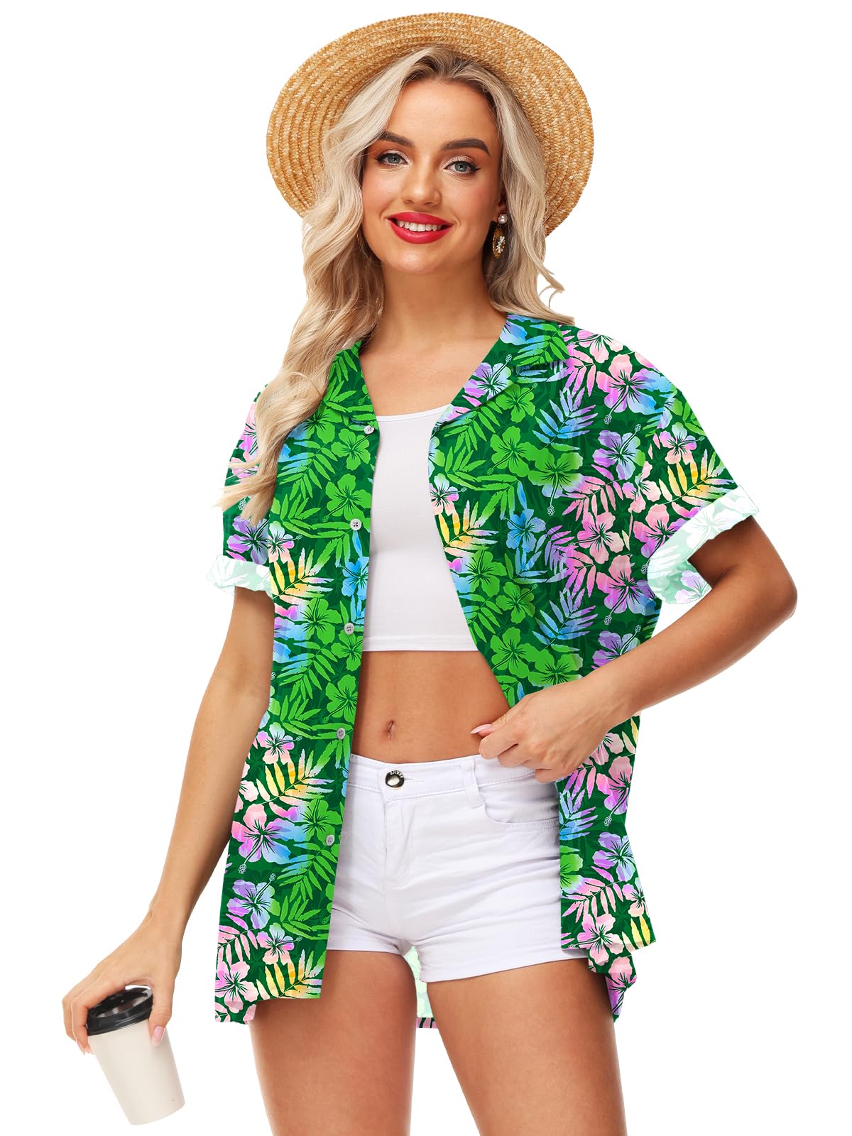 AOBUTEMen Easter Shirts Bunny Egg Hawaiian Shirt Funny Rabbit Holiday Top