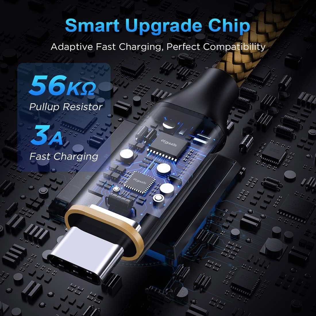 etguuds 6.6ft USB A to USB C Cable 3A Fast Charging, 2-Pack USB A to USB Type C Charger Cord for iPhone 16 15 Pro/Pro Max/Plus, for Samsung Galaxy S24 S23 S22 S21 S20 S10 A55 A54 Flip Note, Moto, Gold 6.6ft Gold image 2 of 8 B0C1SNFMTJ