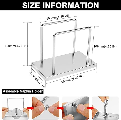 Miniatura 2 de Livabber Servilletero, almacenamiento de servilletas de metal, moderno dispensador de papel de seda independiente para mesa y encimera de cocina