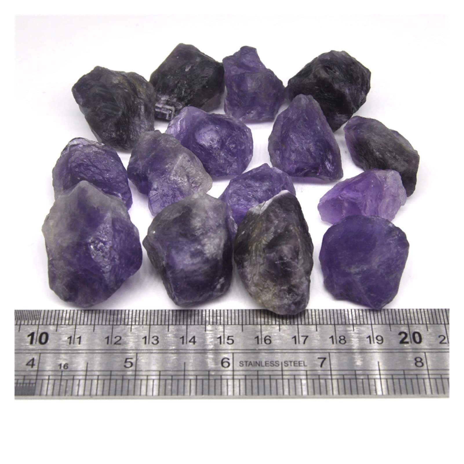 Amethyst Rohstein Natürliche Amethyst-Steinmineralien-Exemplare-Bulk-Trommelsteine heilende Quarzs-Kristalle Reiki-Edelsteine Sammlung Großhandel (Color : Amethyst, Size : 500g)