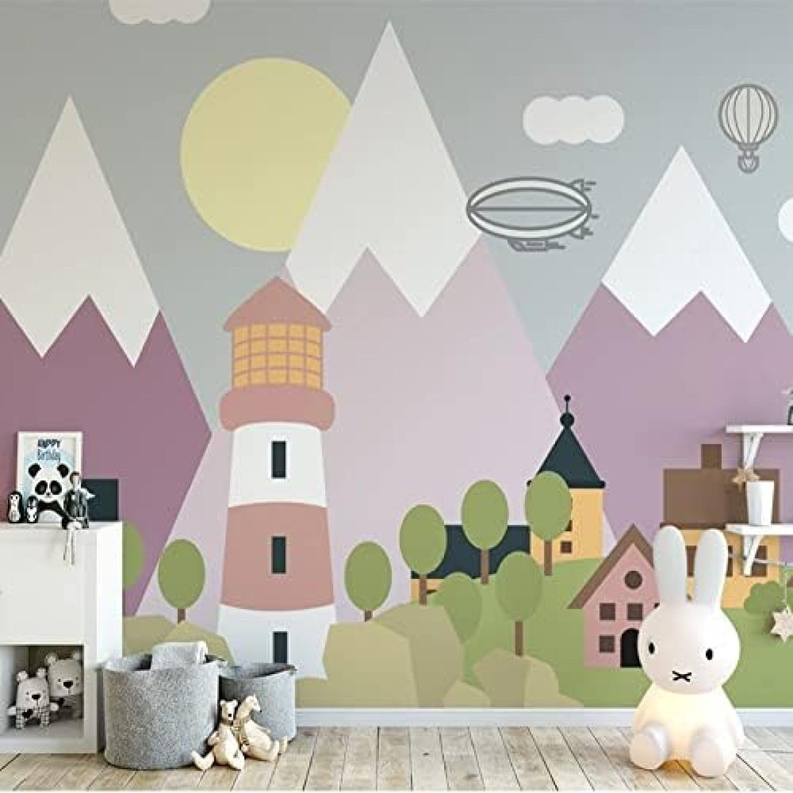 Papier peint 3D intissé géométrie cartoon XLMING de 150x105 cm