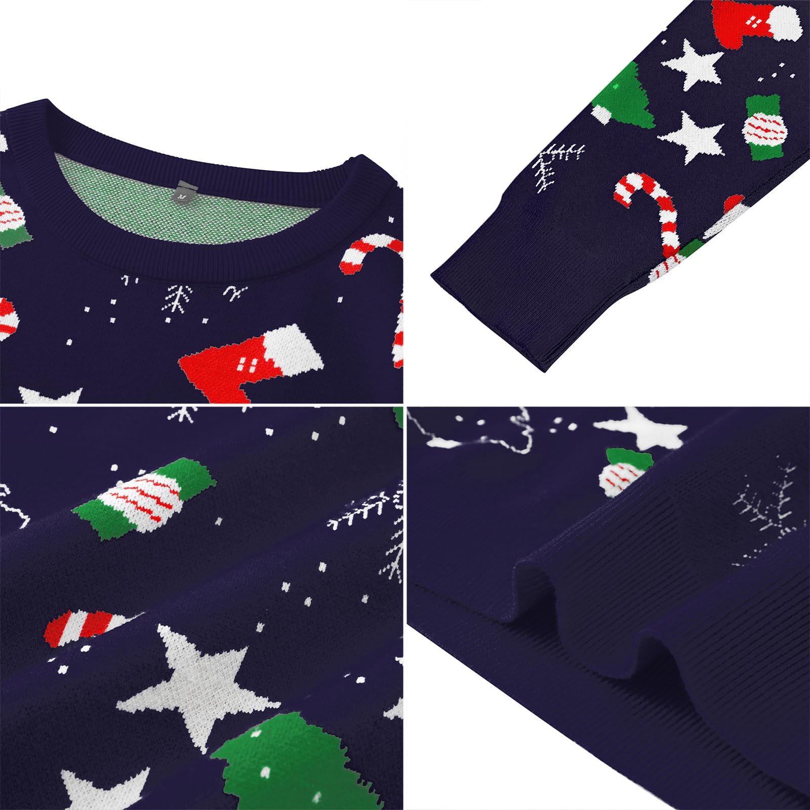 iClosam Maglione Natalizio Unisex Donna Uomo Invernale Stampare Cotone Ugly Sweater Pullover Maglieria Maglia Felpa Maglioni Sweatshirt Christmas Jumper