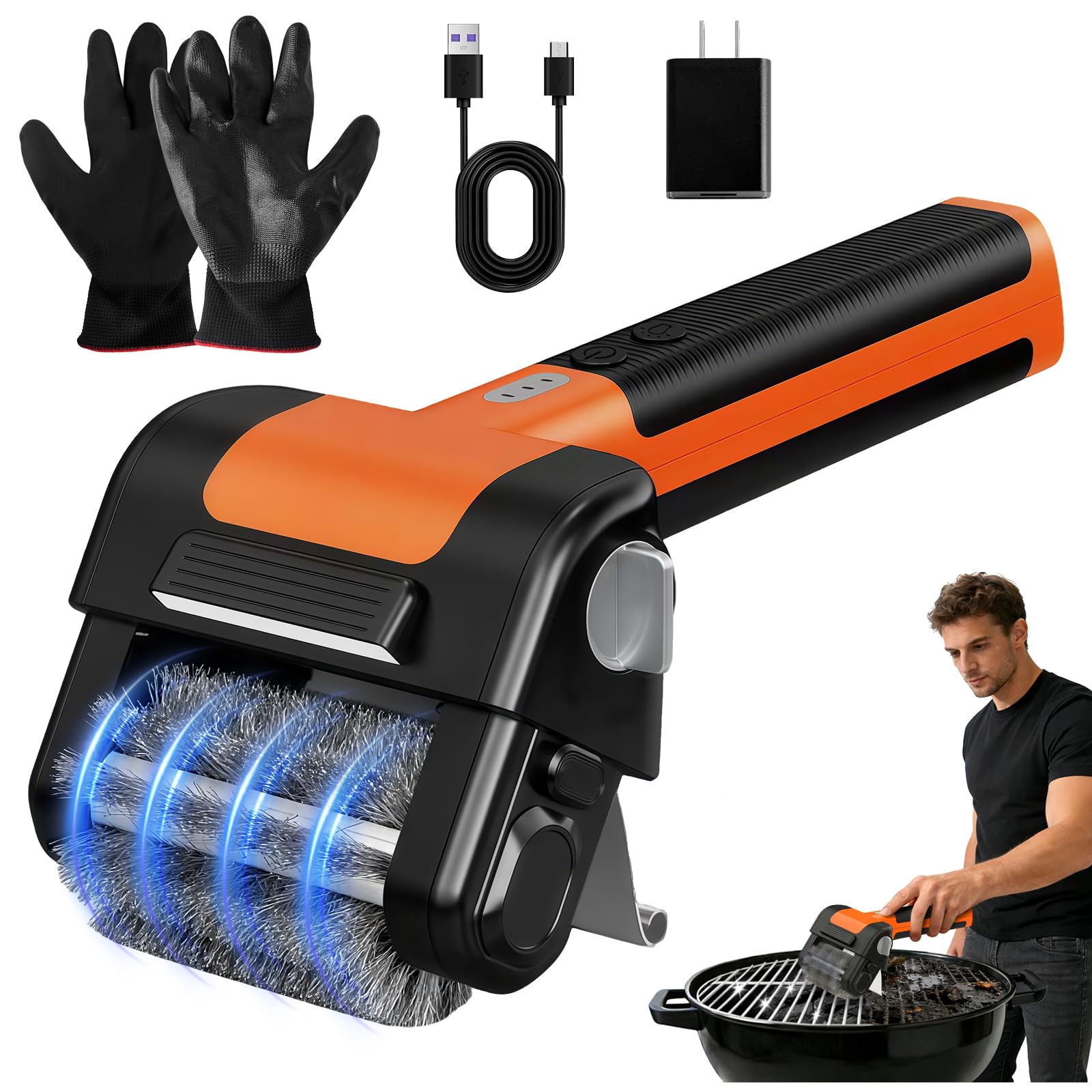 Photo 1 of ****STOCK PHOTO FOR REFERENCE*****Electric Grill Brush, 950 RPM Cordless Electric BBQ Grill Cleaner with 4500mAh Battery, LED Light, 304 Stainless Steel Brush Head, No Preheating Grill, Heavy Duty Grill Clean Tool for Outdoor Grill