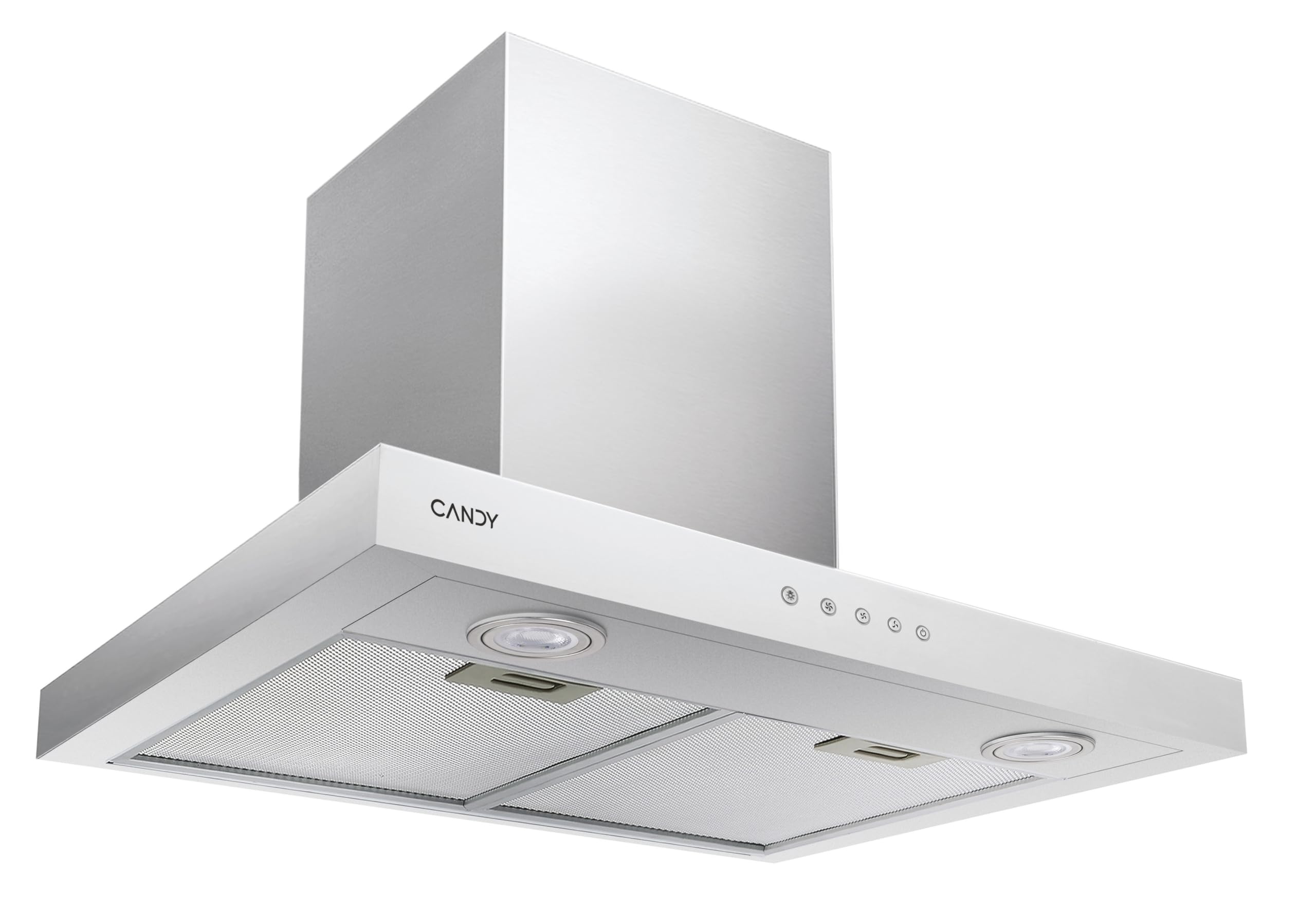 Candy CMB655XGG, Campana Extractora 60 CM, 3 Niveles de Potencia, 160W, 552,5M3/H, Codo Reductor a 12CM, Filtros de Carbono, 2 Paneles Aluminio Antigrasa, Iluminación LED, 66DB, Inox