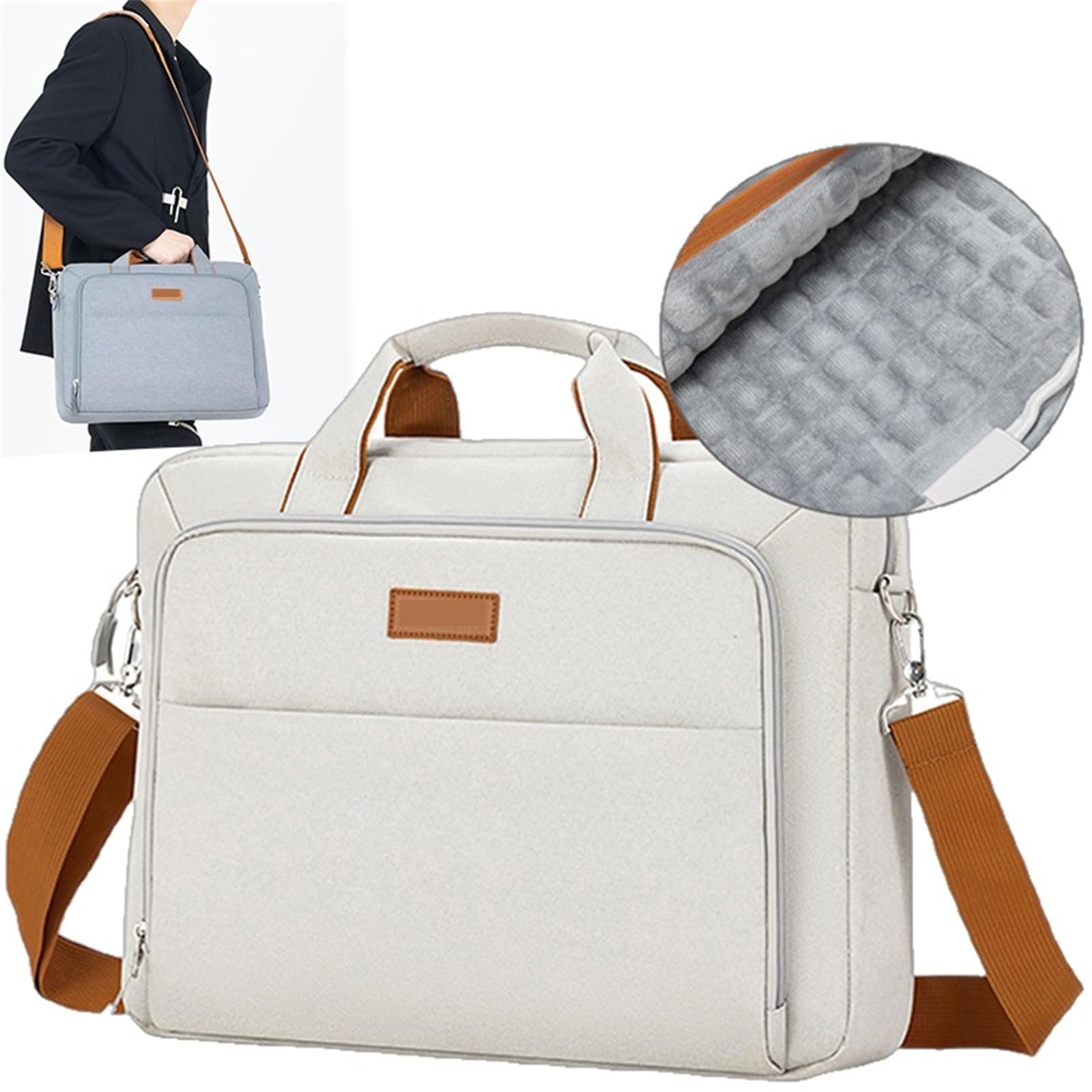 Negocios Bolsa for ordenador portátil, maletín de viaje negocios nailon, funda for hombro for viajes, trabajo oficina Maletín