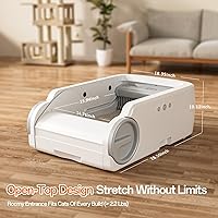 Aculya Life Open-Top Self-Cleaning Litter Box for Large Cats - Safety Sensors, APP Control, Odor-Sealed Bin