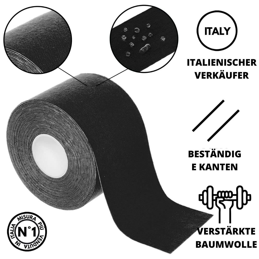 TAKE SPORT® Kinesio | sporttape | physio tape | Tape Kinesiologie | kinesiologie tape | kinesiotapes | tape kinesio | kinesio tape | kinesiotape | tapes 12 Rollen, 5 x 5 m, 95% Baumwolle, 5% Elasthan