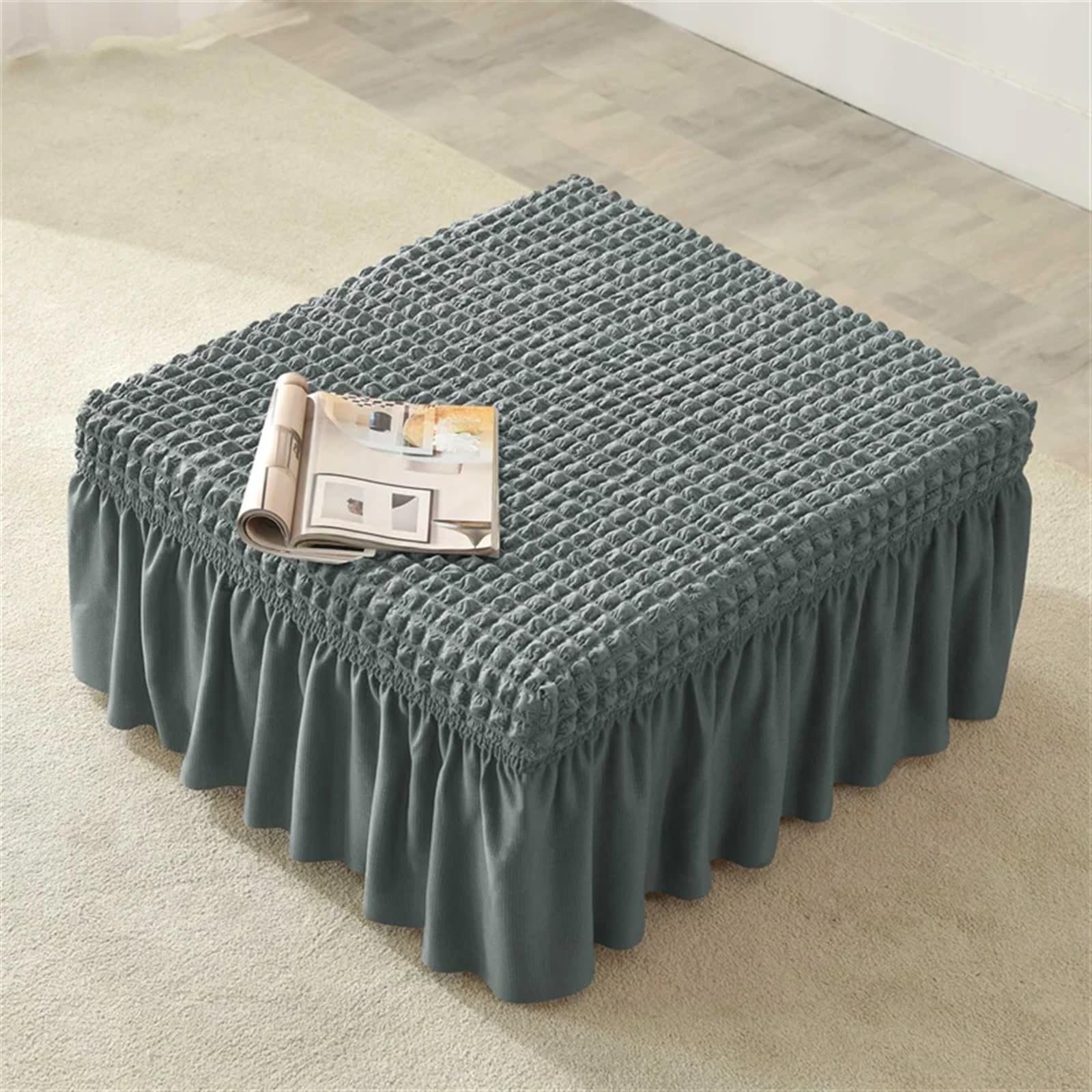 YXINAER Foot Stool Cover Square Footrest Skirt Cover for Living Room(A8 Footstool Cover)