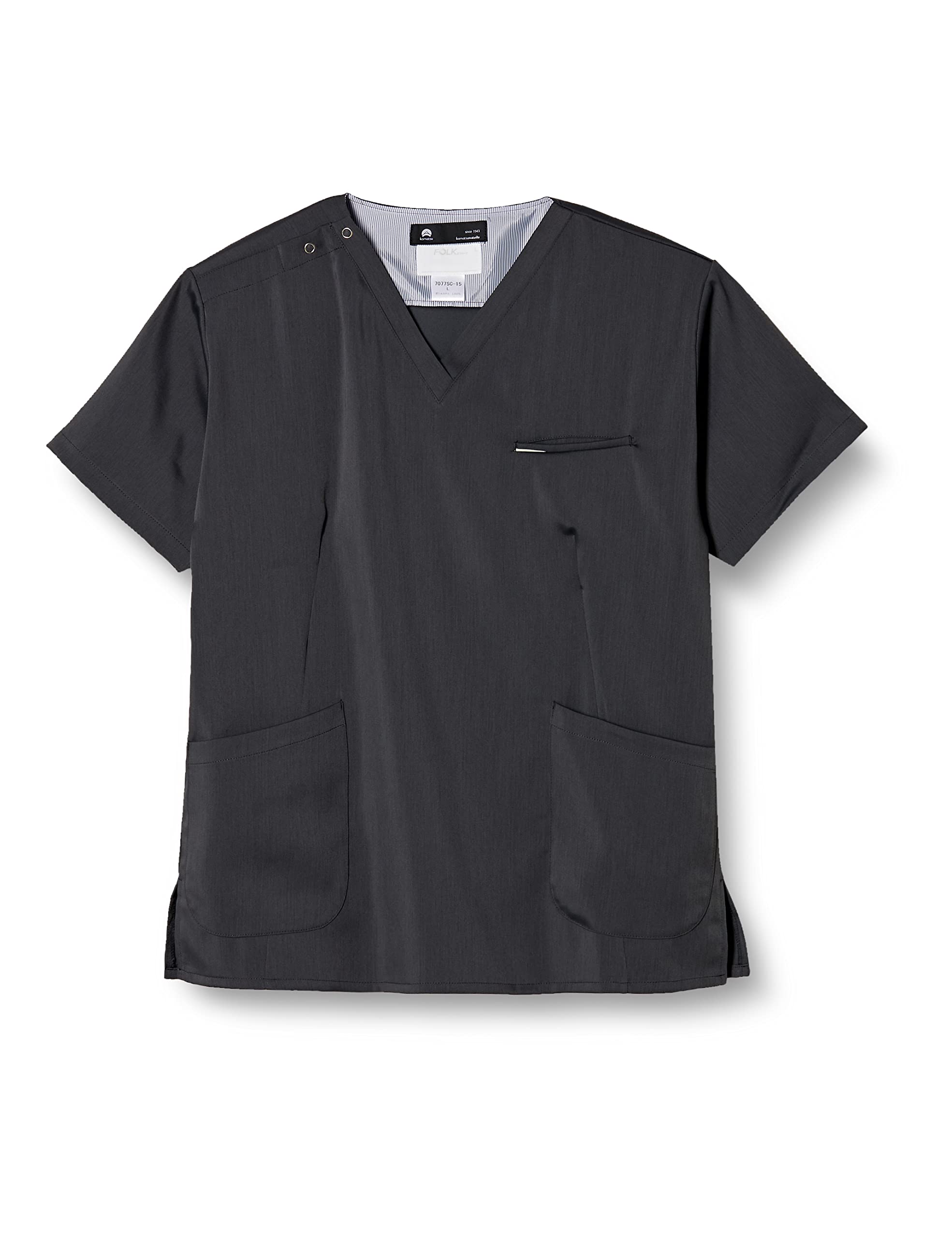 小松マテーレコラボ スクラブ FOLK メンズ 白衣 半袖 超軽量素材 日本