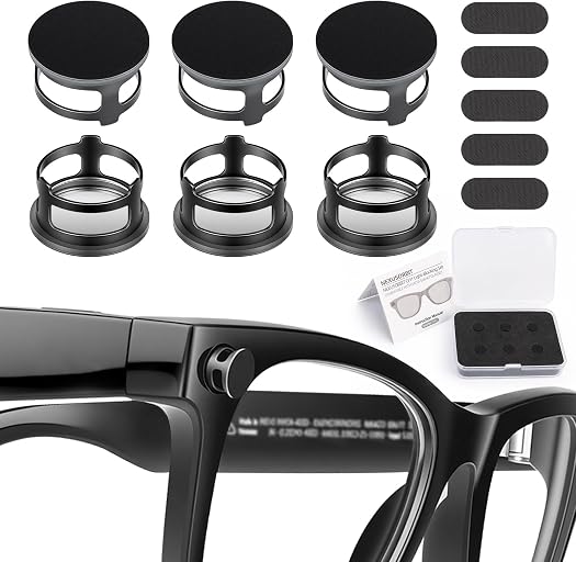 NexusOrbit 6 Pcs Light Blocking Covers for Ray-Ban Meta Glasses, Embedded Design LED Light Cover Protective Accessories for Smart Glasses, Compatible with Wayfarer/Skyler/Headliner/Oakley Meta HSTN