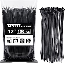 Zip Ties 12 inch, Black Zip Ties 100 pack, 40lb, Cable Ties, Self-locking Wire ties for indoor and outdoor use, by Tantti