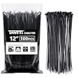 Zip Ties 12 inch, Black Zip Ties 100 pack, 40lb, Cable Ties, Self-locking Wire ties for indoor and outdoor use, by Tantti
