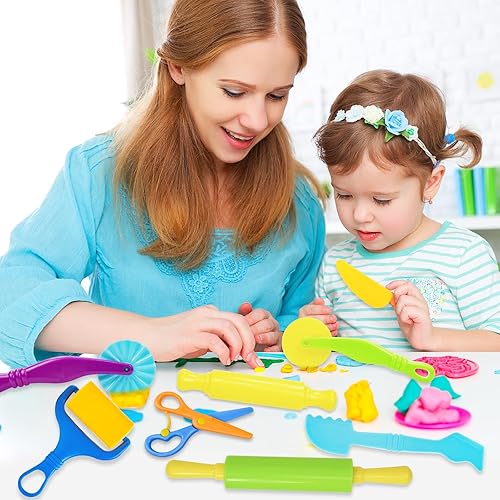 Miniatura 6 de Juego de herramientas de masa, 9 piezas de herramientas de masa para niños de 4 a 8 años, accesorios de masa, incluye rodillo, rodillos, tijeras de