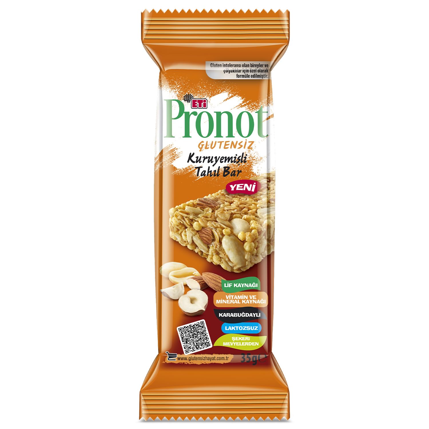 Eti Pronot Glutensiz Kuruyemişli Yulaf Bar 35 g