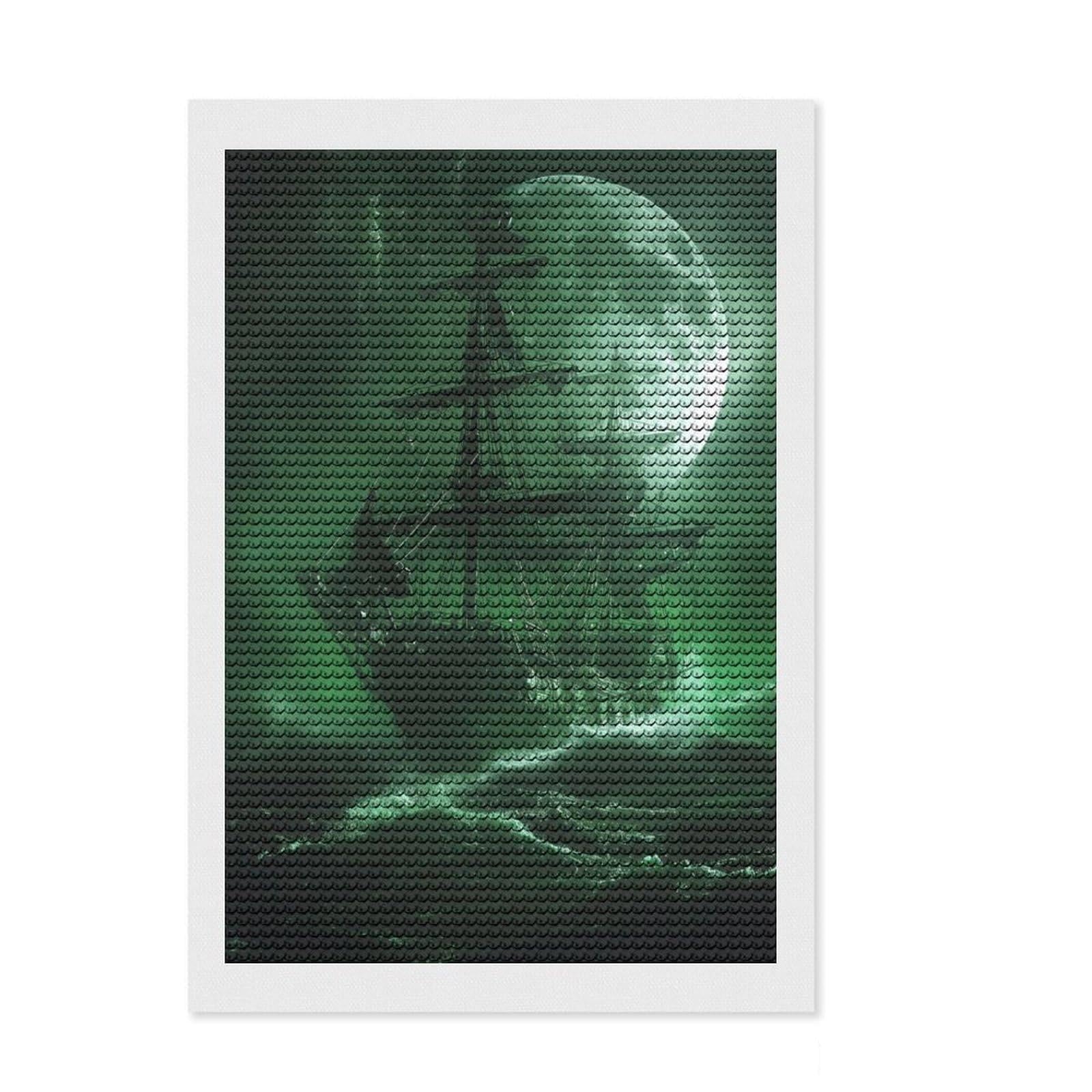 Junmoney Ghost Ship in The Storm Full Drill Diamond Painting Kit 8"x12", for Beginners, Relaxing DIY, Full Kit Included, Thoughtful Present