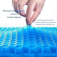Vista 4 de Cojín de asiento de gel, cojín de asiento de enfriamiento grueso, grande, transpirable, diseño de panal que absorbe los puntos de presión, cojín