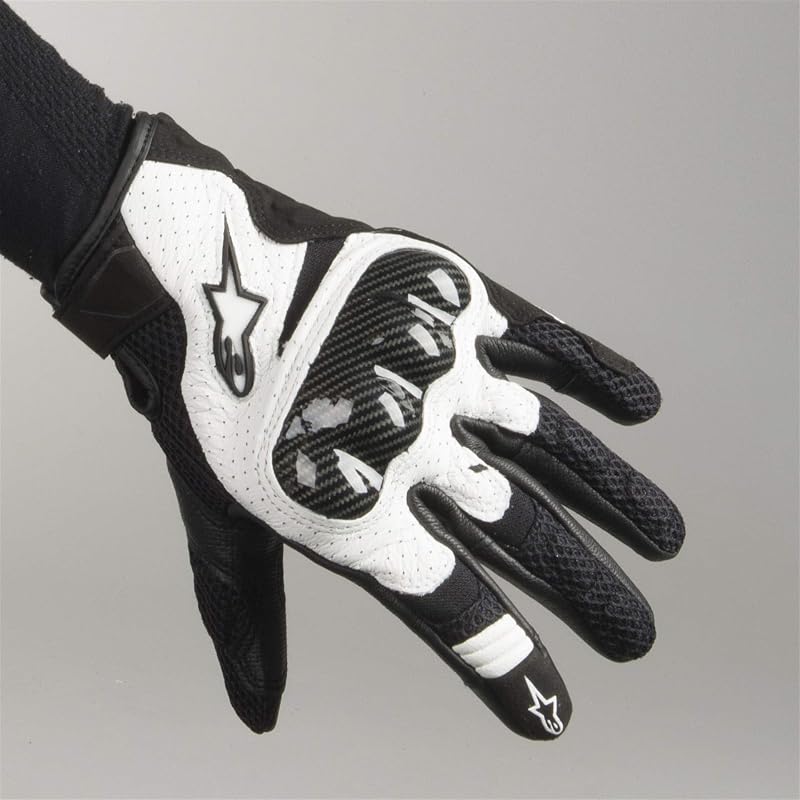 Alpinestars Negro/Blanco Sz L Alpinestars SMX-1 Air V2 Guante De Moto De Cuero Con Ventilación