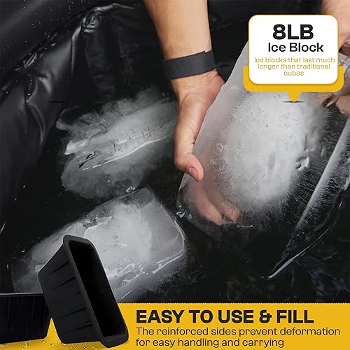 Miniatura 2 de Polar Plunge - Molde de bloque de hielo extra grande para baño de hielo, inmersión fría o enfriadores, máquina de bloques de hielo de silicona de