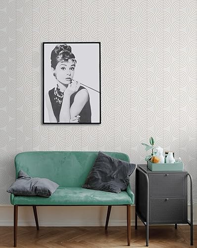 Miniatura 7 de NextWall Papel pintado Zen Geometric Peel and Vinyl Stick (Lunar Rock & Metallic Pearl) - Uno