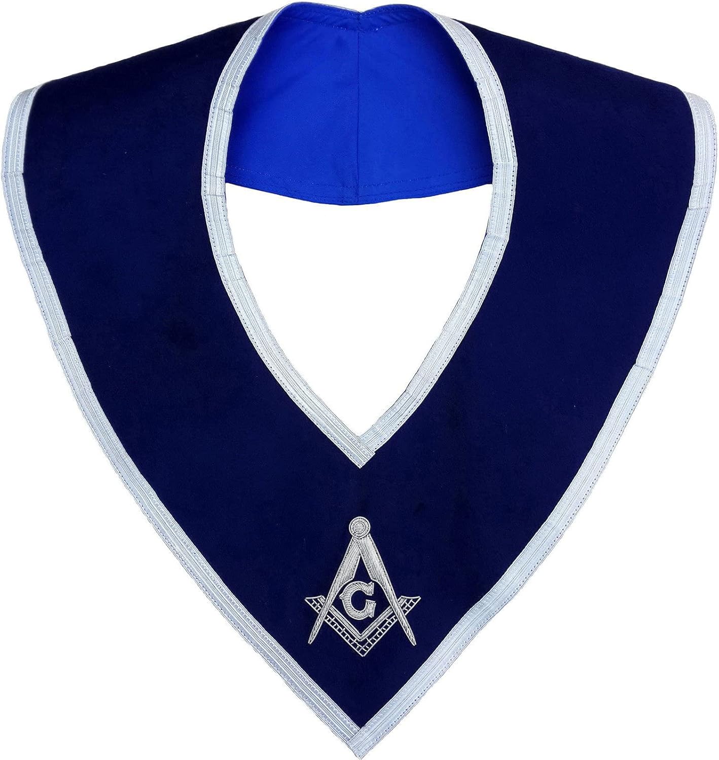 Bricks Masons Masonic Master Mason Collar Blue Velvet Hand Embroidered