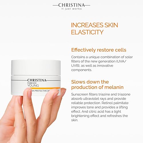 Vista 2 de Christina Forever Young Hydra Crema protectora de día SPF 0.8-1.7 fl oz - UVA/UVB, no comedogénico y ligero hidratante facial con protector solar