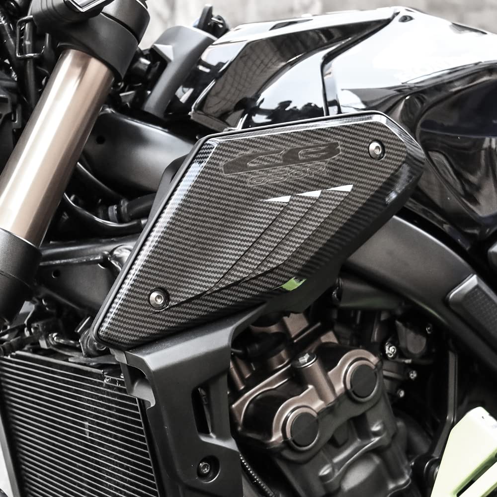 Copertura per presa d'aria per moto, copertura laterale per serbatoio del gas, pannello copertura carenatura in fibra di carbonio con motivo a fibra di carbonio per CB650R 2019-2021