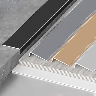 Winkelprofil Aus Aluminium Fliesenkanten Treppe Rutschschutz 3 Stück 90cm Fliesen Abschlussleiste Für Kantenabschlüsse Bei Fliesenverlegung Und Möbeln(Schwarz,5mm*14mm)
