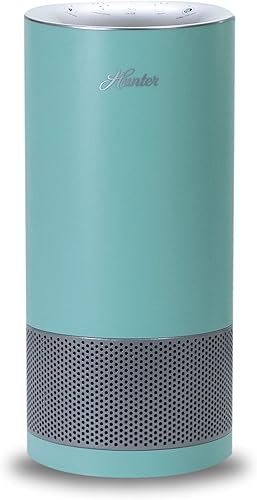 Hunter HP450UV - Purificadores de aire redondos para el hogar, torre purificadora de aire True HEPA para mascotas, olores, alérgenos, humo, polvo,
