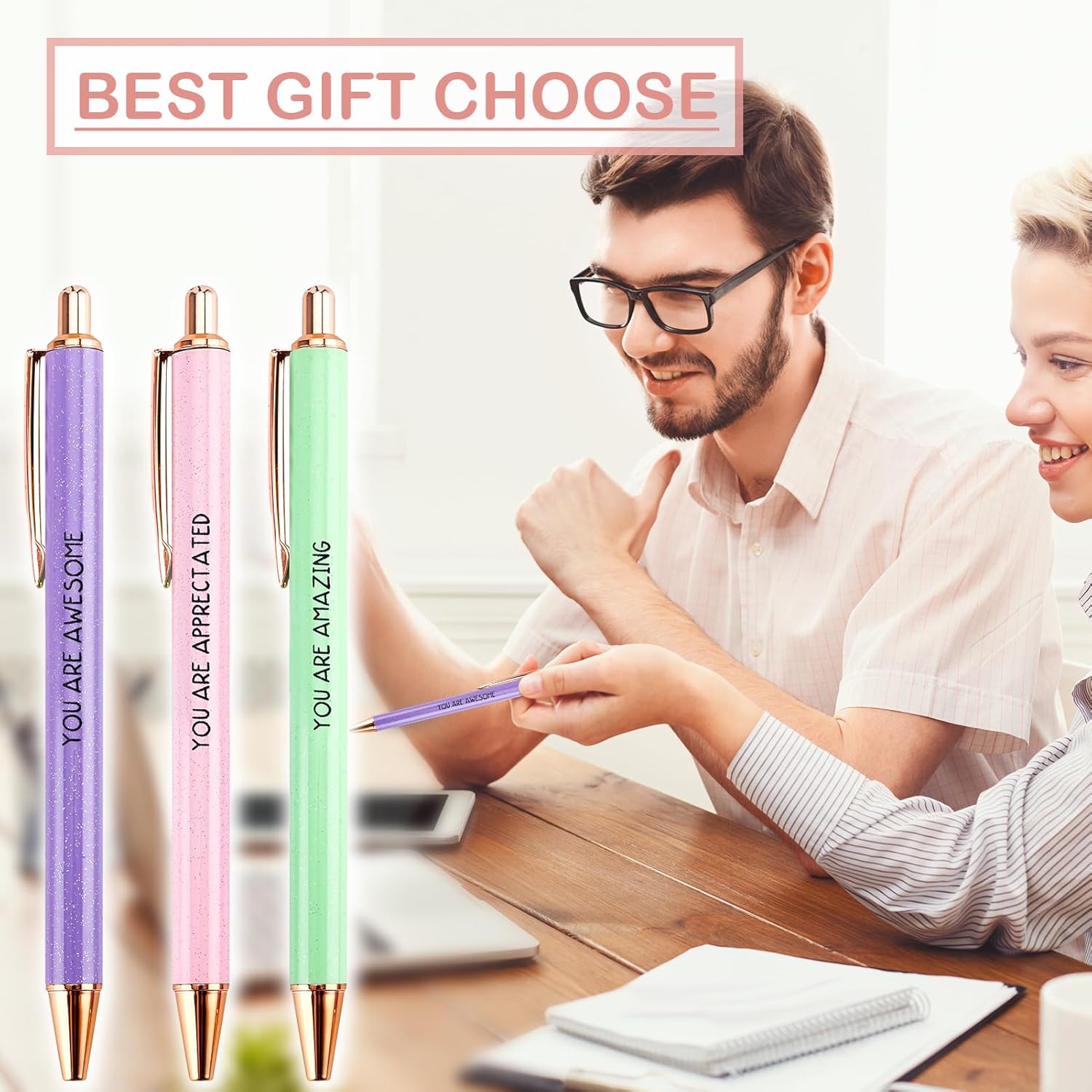 Fancy Pens Sets for Women Thank You Gift Teachers Boss Gifts for Women Office Inspirational Gifts for Coworkers Boss Employee Nurse Cute Pen Set Appreciation Gift Retirement Leaving Job Present - Image 2