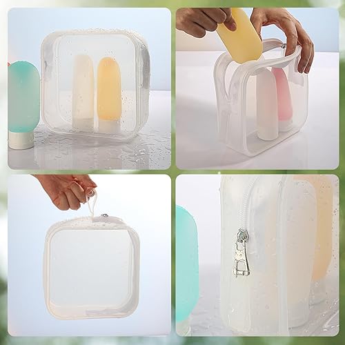 Miniatura 4 de liguanlan Soporte para brochas de maquillaje, fugas de maquillaje para viajes, Claro, Bolsa de viaje de silicona