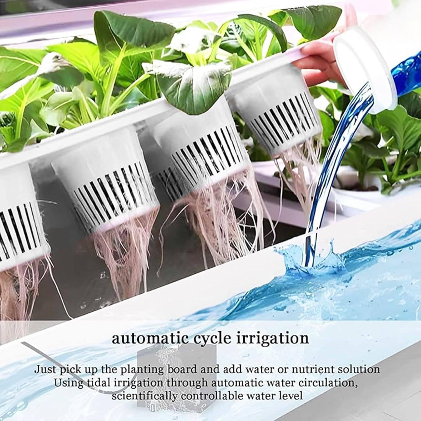 Sist-ema de cultivo hidropónico para jardín de 48/64 orificios, torre hidropónica con luz LED para cultivo, espacios para plantar, kit de cultivo aeropónico de vegetales de PVC,64holes