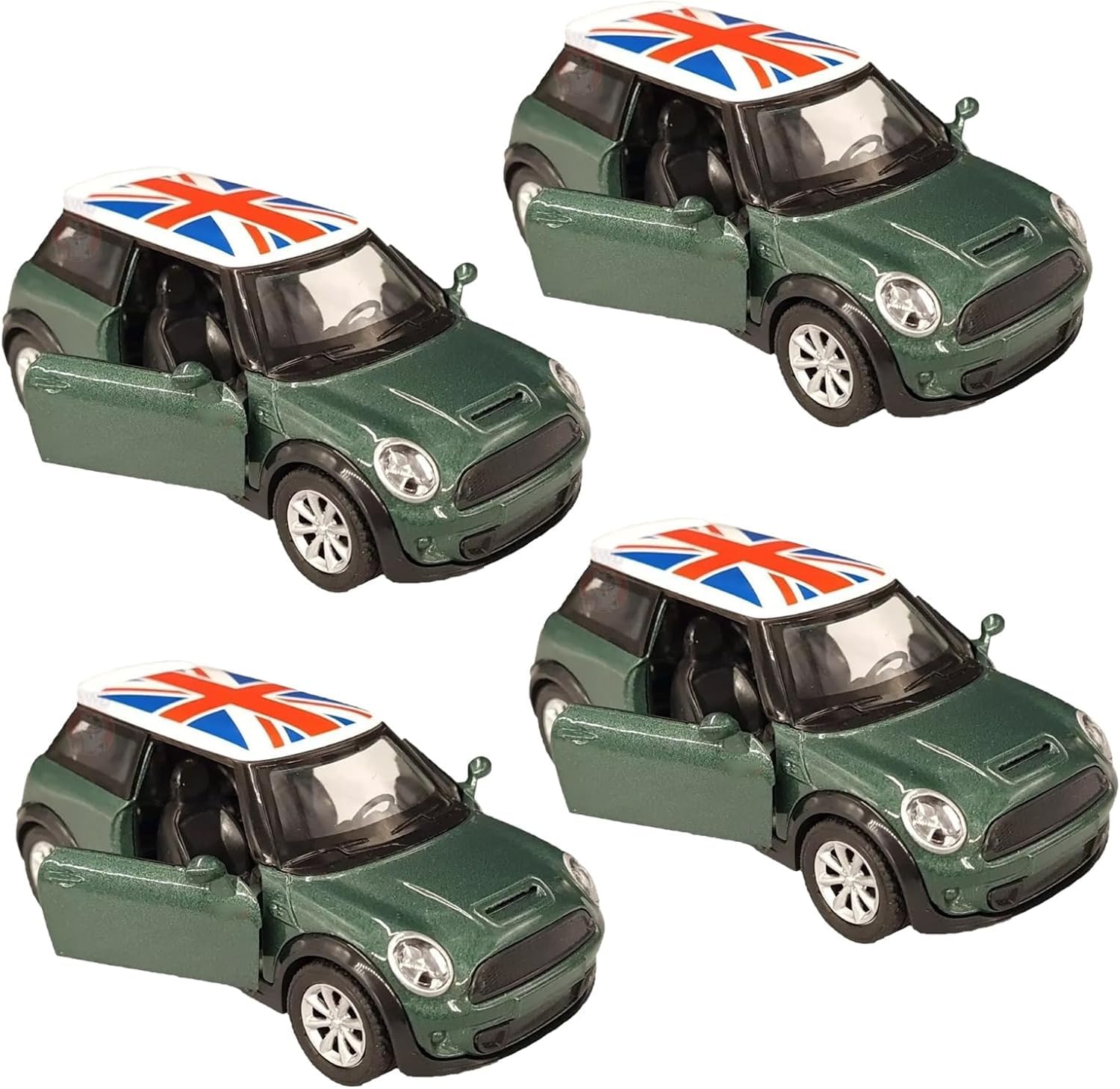 YSAMAX Mini Copper Car, Alloy Die-Cast Mini Sports Car 1:22, Perfect For Display Or Play, Sleek And Stylish, Iconic Detailing, Precision Perfection, Gift Choice, GREEN (4 PCS)