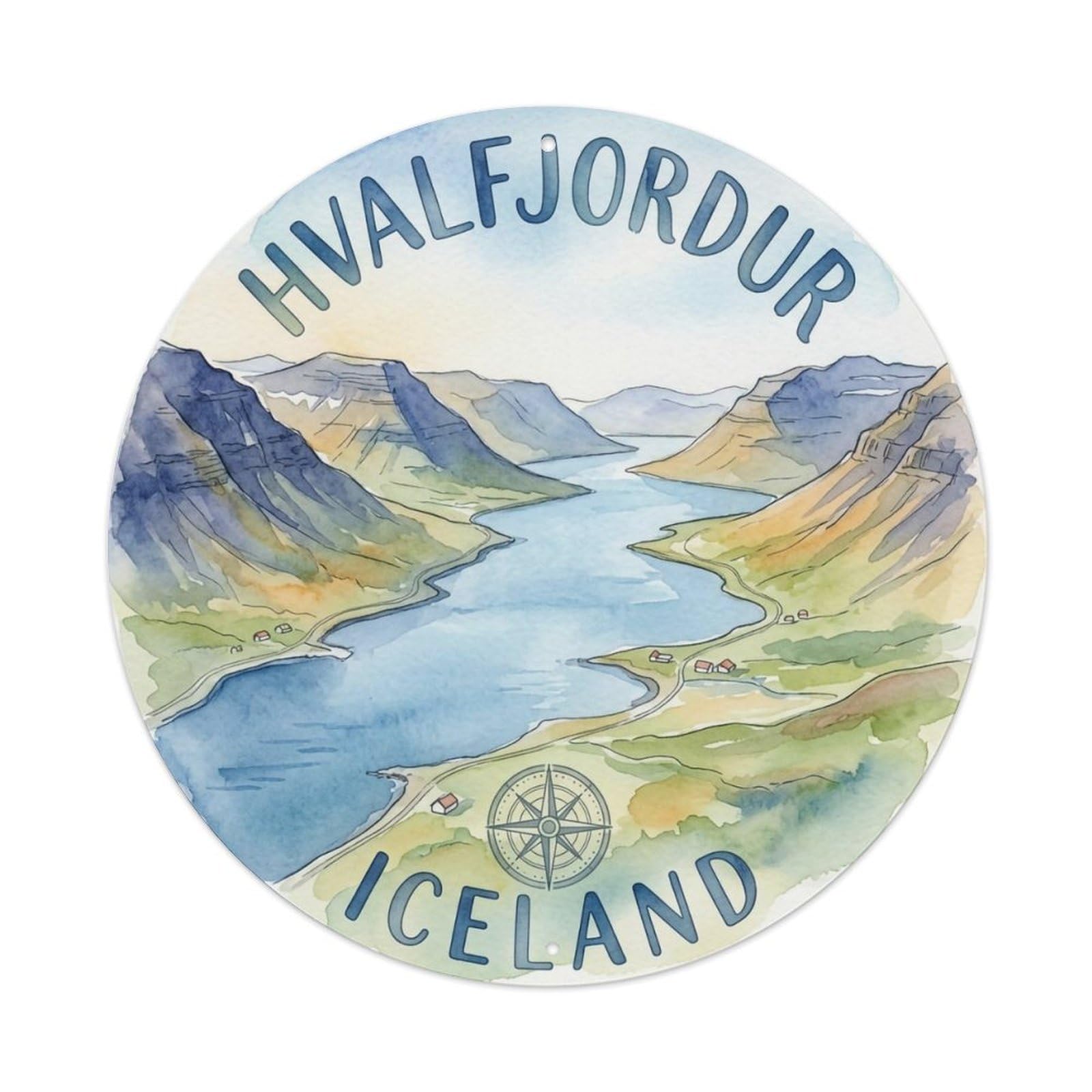 Vintage Travel Hvalfjordur Iceland Whale Metal Tin Sign