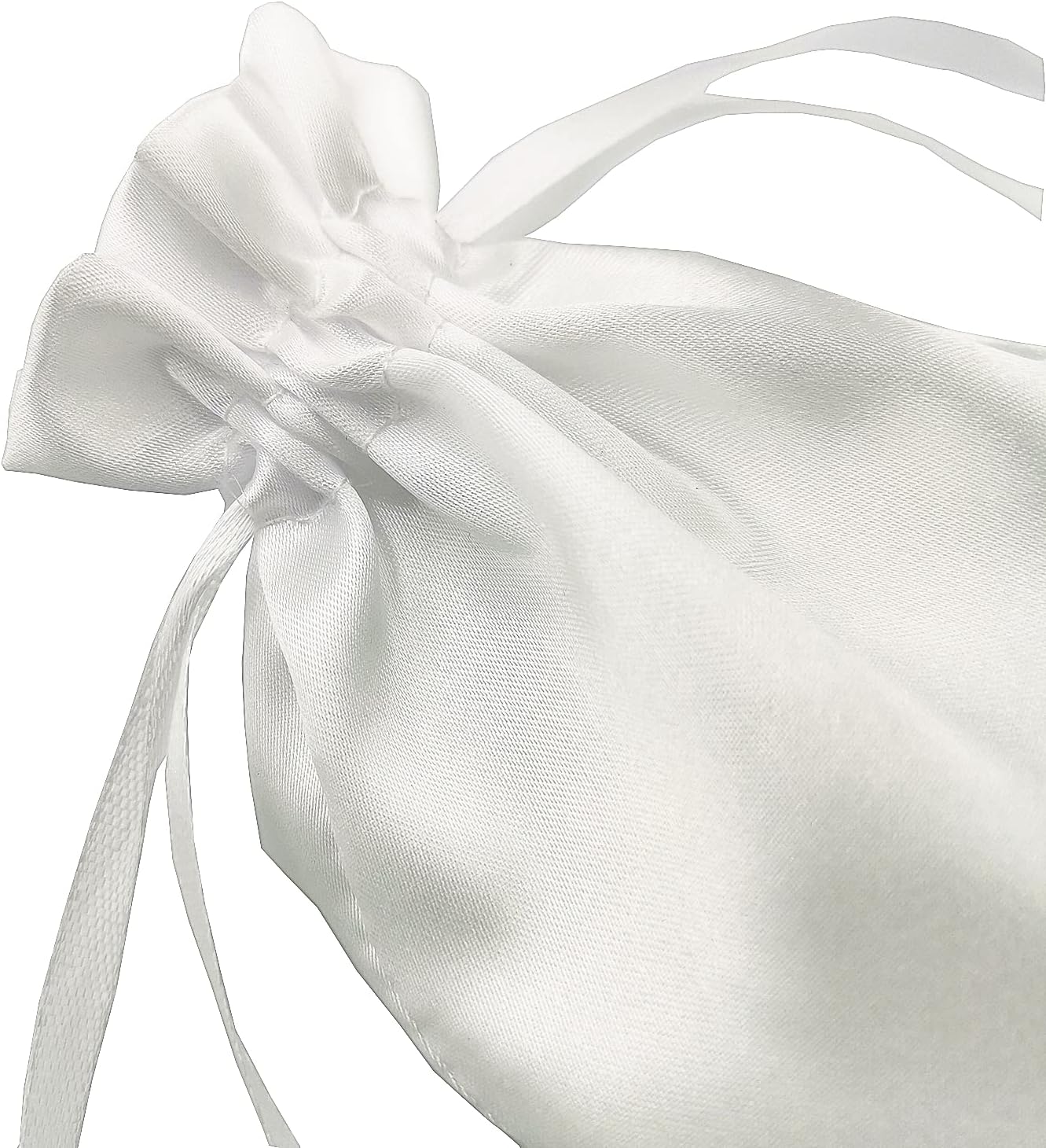 DUGYIRS 30 Pieces Satin White Gift Bags 12cmx20cm,Drawstring Bags for Jewelry Wedding Gift Baby Shower Christmas Party(White) - Image 4