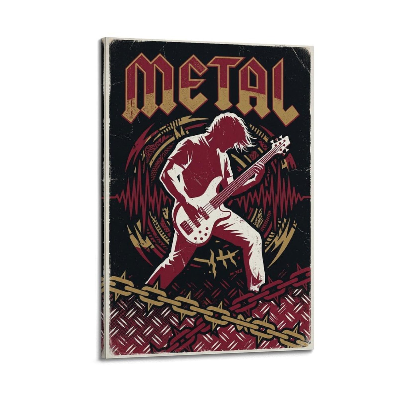 OKNGB Poster decorativo da parete su tela, motivo: chitarrista hard rock rock classico, Heavy Metal, stampa moderna, per camera da letto, 40 x 60 cm